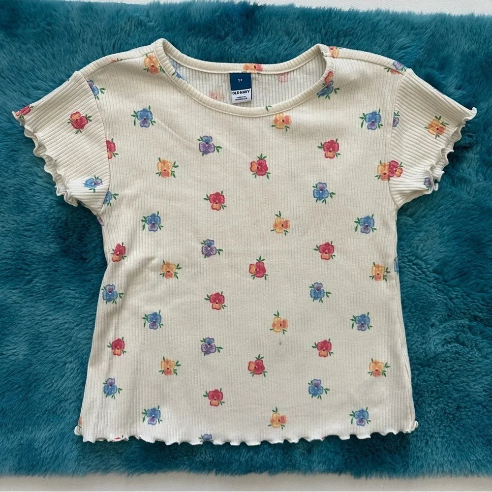 Old Navy Girls Short Sleeve Ribbed T-shirt Size 5T